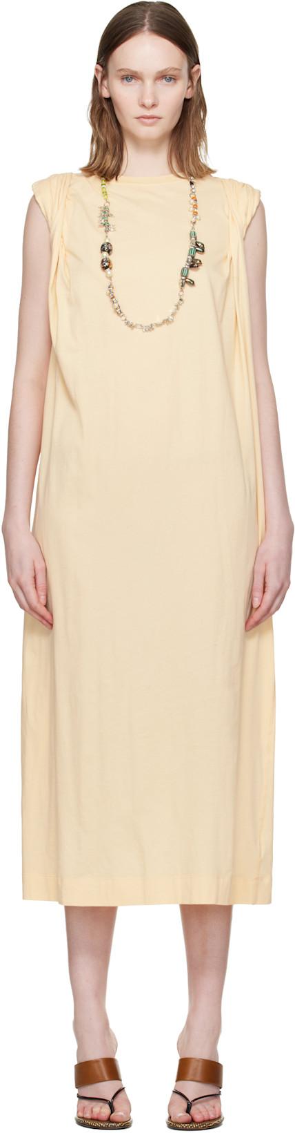 Beige Loose T-shirt Maxi Dress by DRIES VAN NOTEN