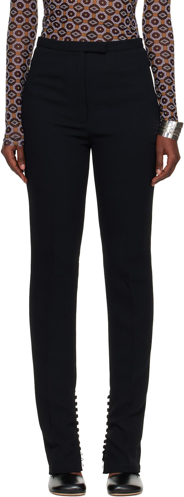 Black Crepe Trousers by DRIES VAN NOTEN