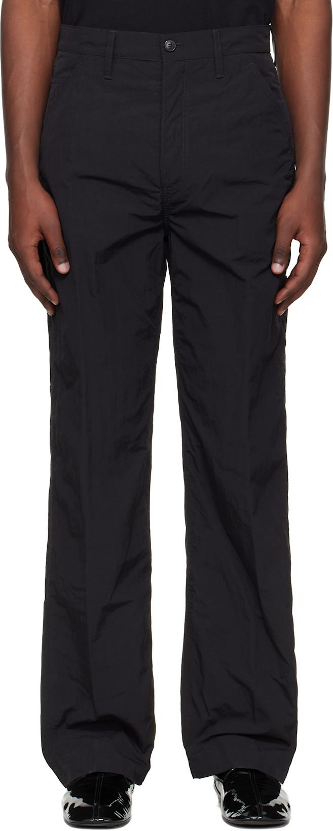 Black Crinkle Cargo Pants by DRIES VAN NOTEN