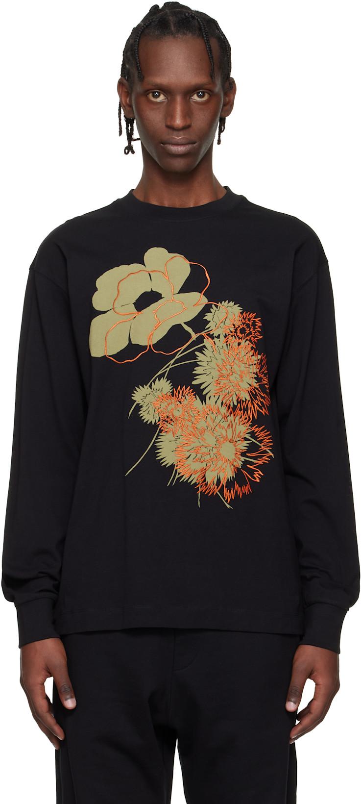 Black Floral T-shirt by DRIES VAN NOTEN