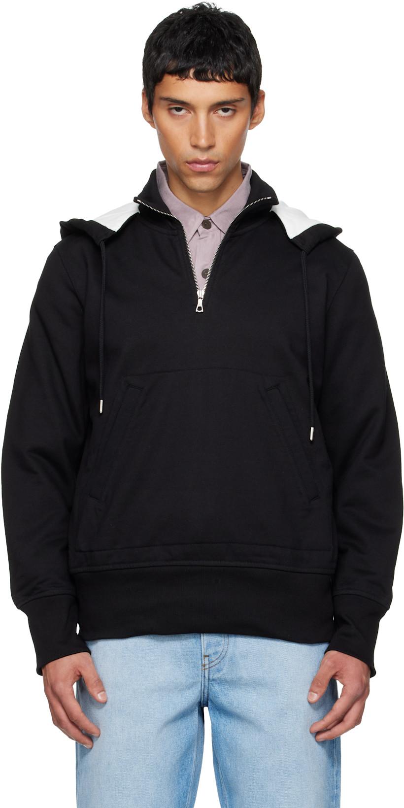 Black Half-Zip Hoodie by DRIES VAN NOTEN