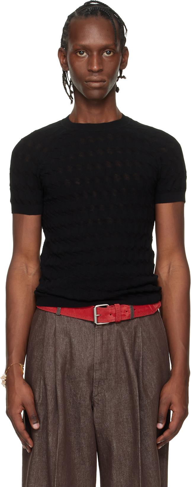Black Jacquard Sweater by DRIES VAN NOTEN