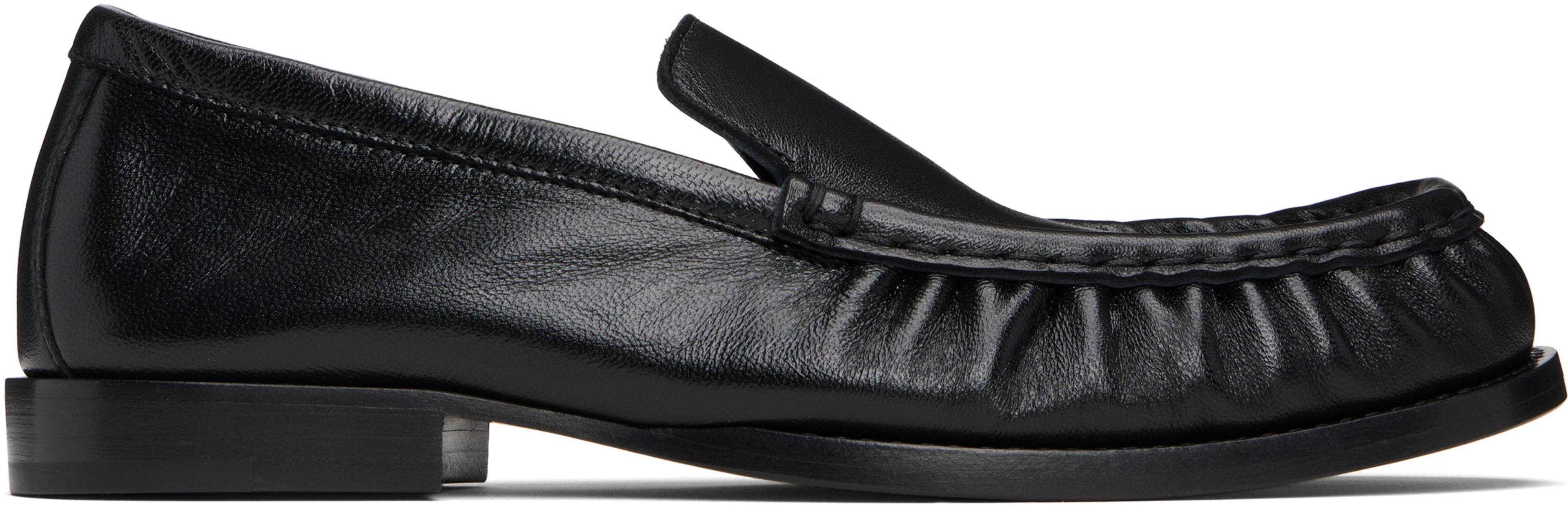 Black Leather Loafers by DRIES VAN NOTEN