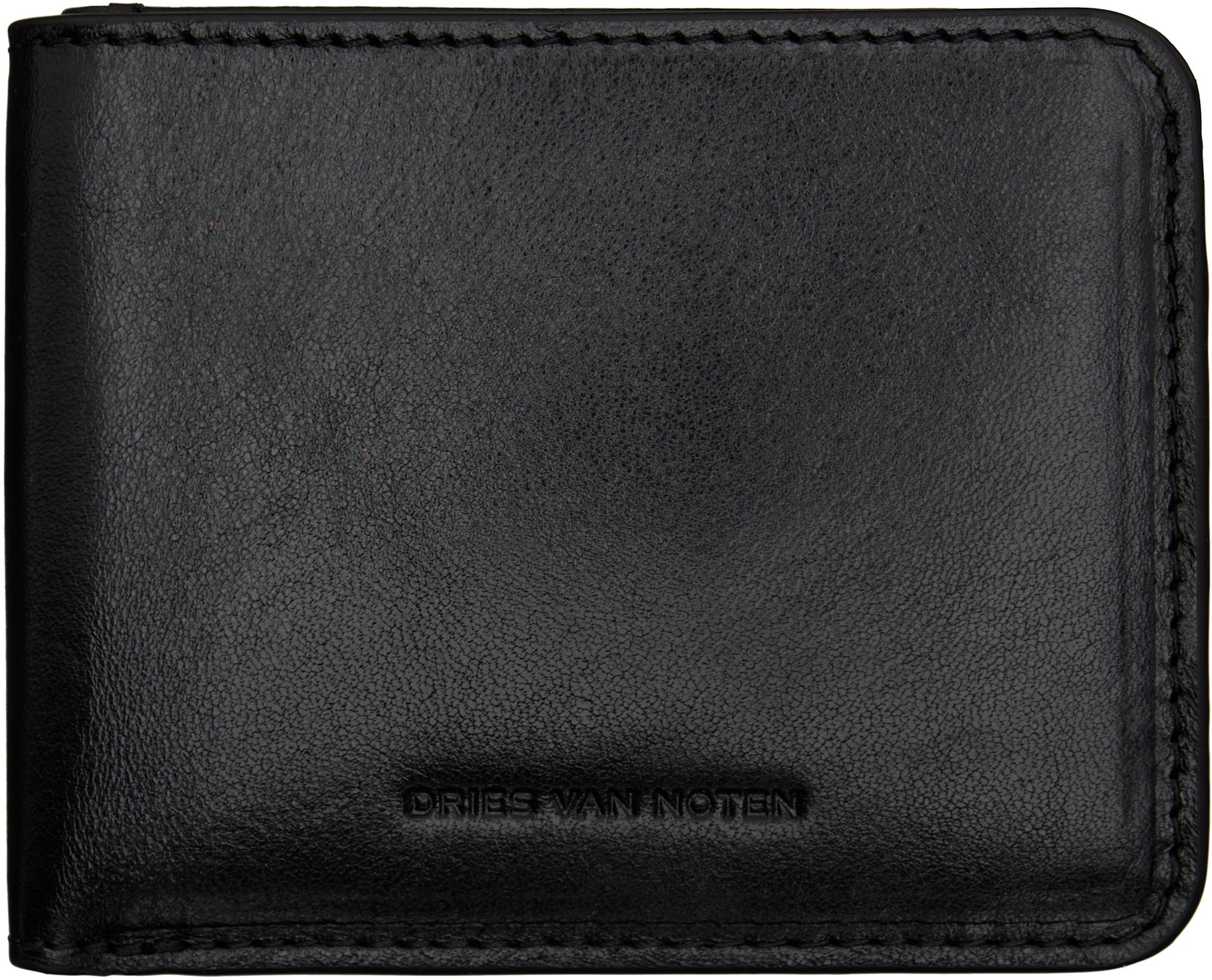 Black Leather Wallet by DRIES VAN NOTEN