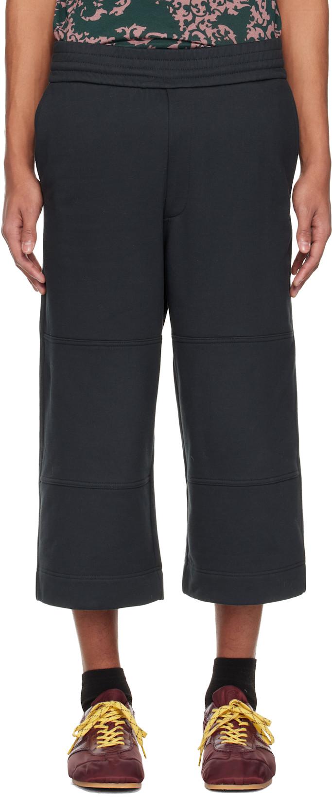 Black Loose Cotton Shorts by DRIES VAN NOTEN