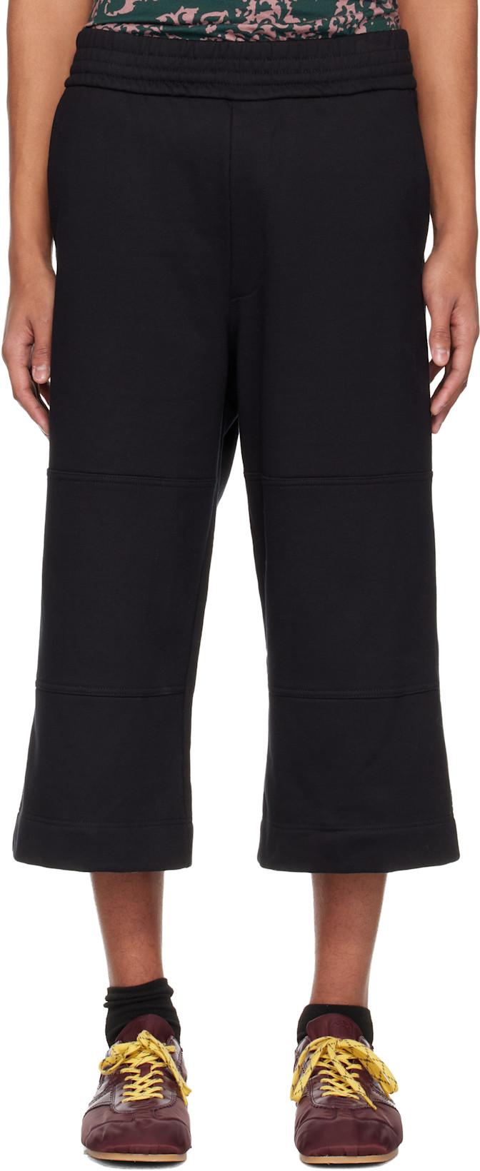 Black Loose Cotton Shorts by DRIES VAN NOTEN