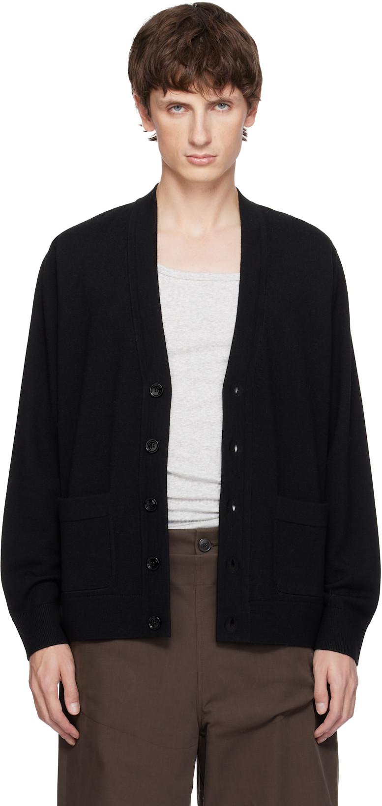 Black Merino Wool Cardigan by DRIES VAN NOTEN