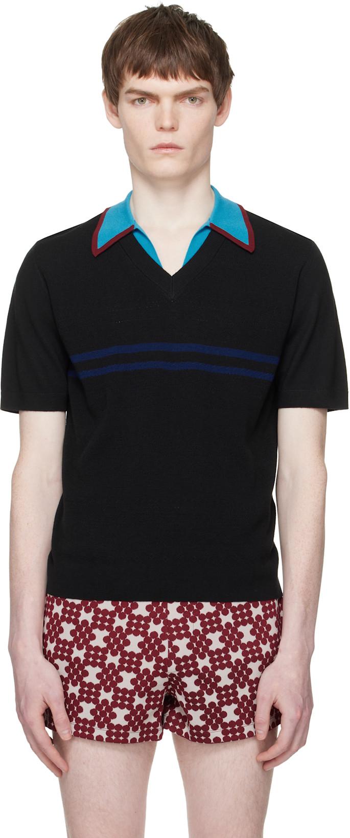 Black Merino Wool Polo by DRIES VAN NOTEN