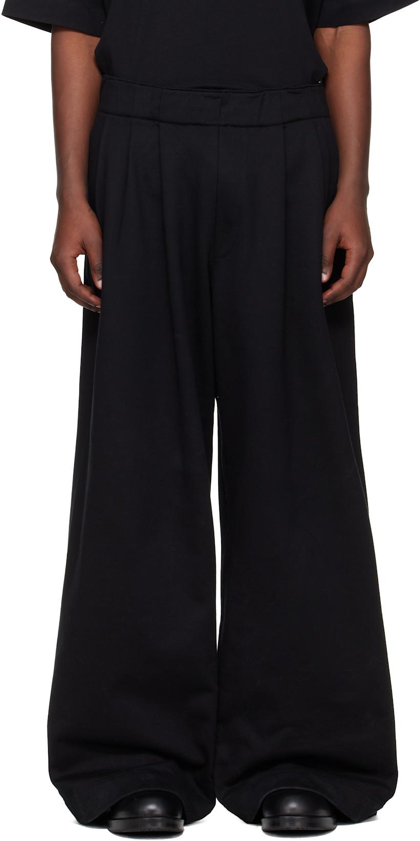 Black Pleated Sweatpants by DRIES VAN NOTEN