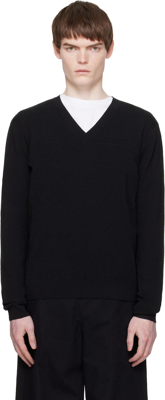 Black Pointelle Sweater by DRIES VAN NOTEN