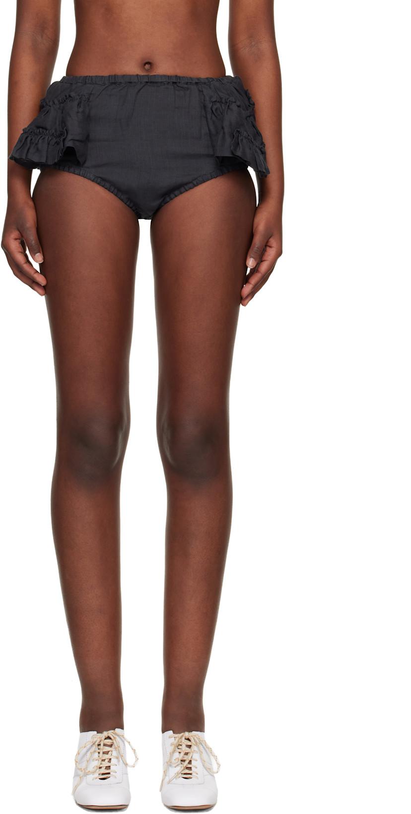 Black Ruffled Briefs by DRIES VAN NOTEN