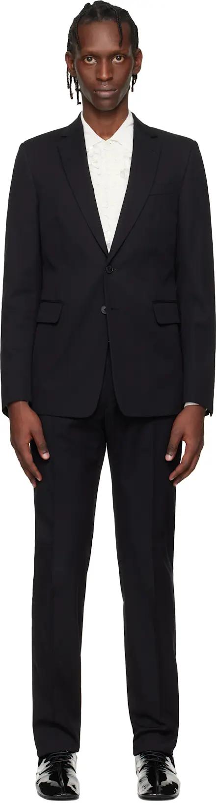 Black Single-Breasted Suit by DRIES VAN NOTEN