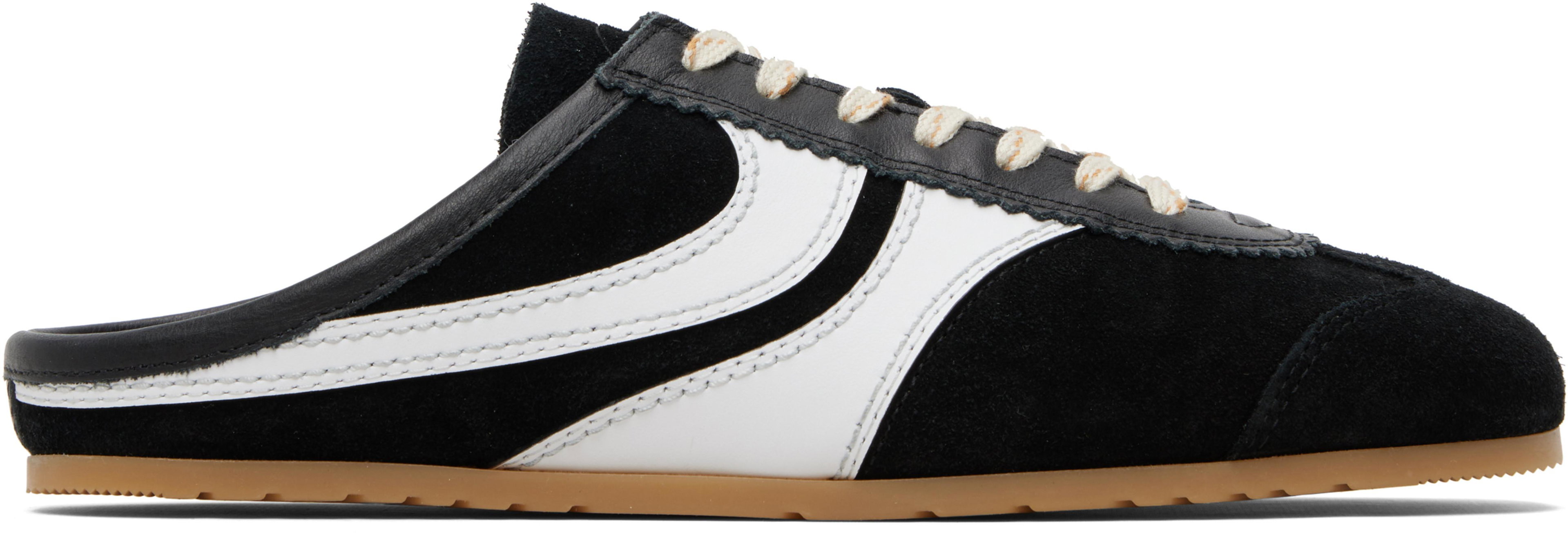 Black Suede Sneaker Mule Loafers by DRIES VAN NOTEN