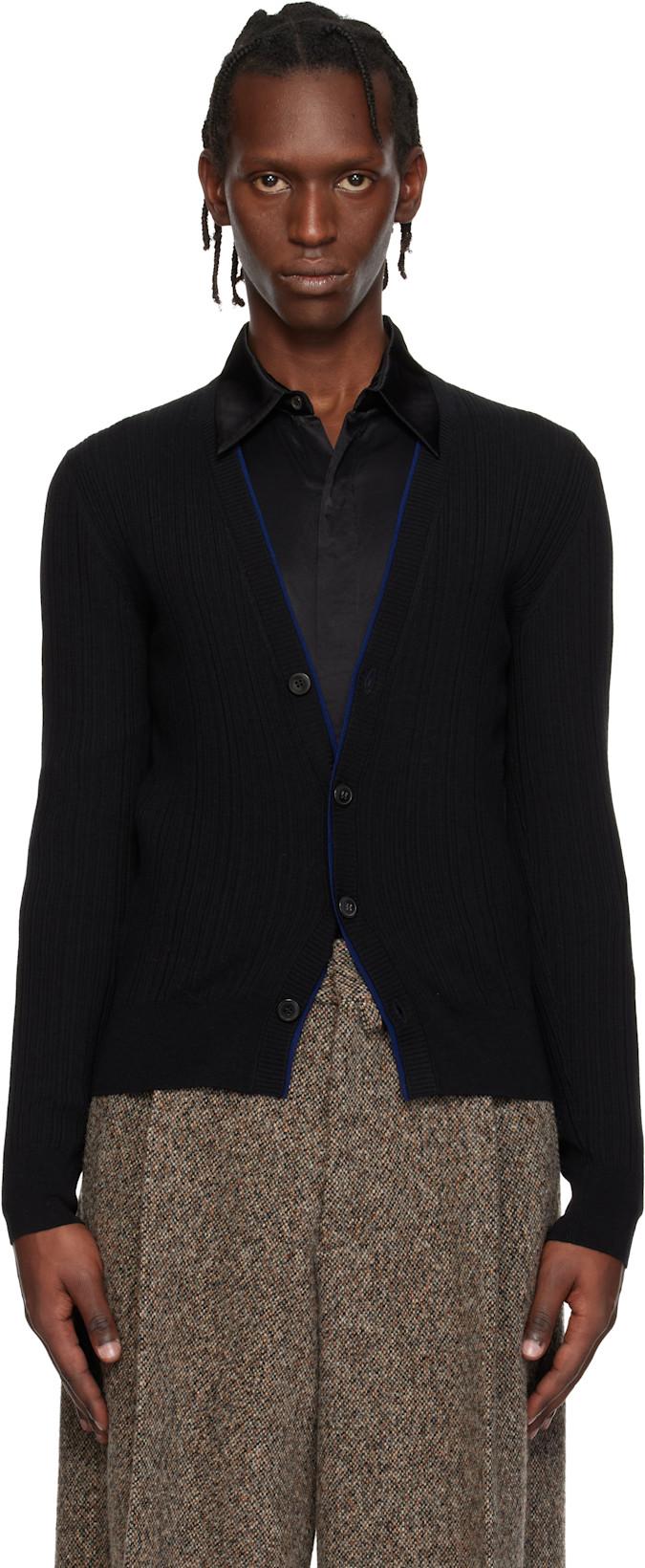Black Wool Cardigan by DRIES VAN NOTEN