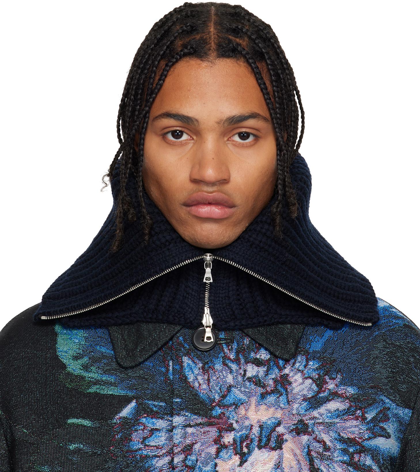 Black Wool Collar by DRIES VAN NOTEN