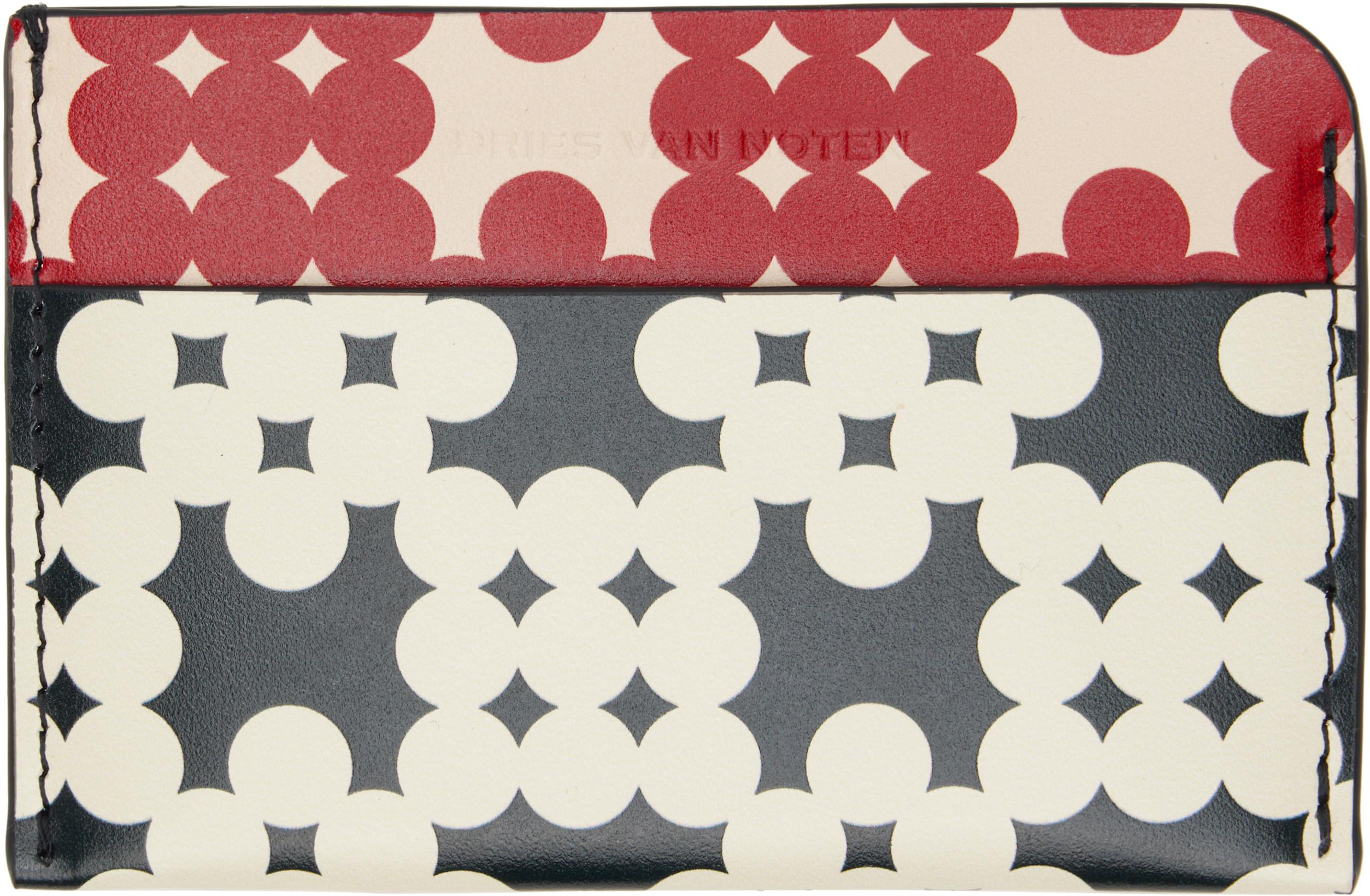 Black & Red Calfskin Card Holder by DRIES VAN NOTEN