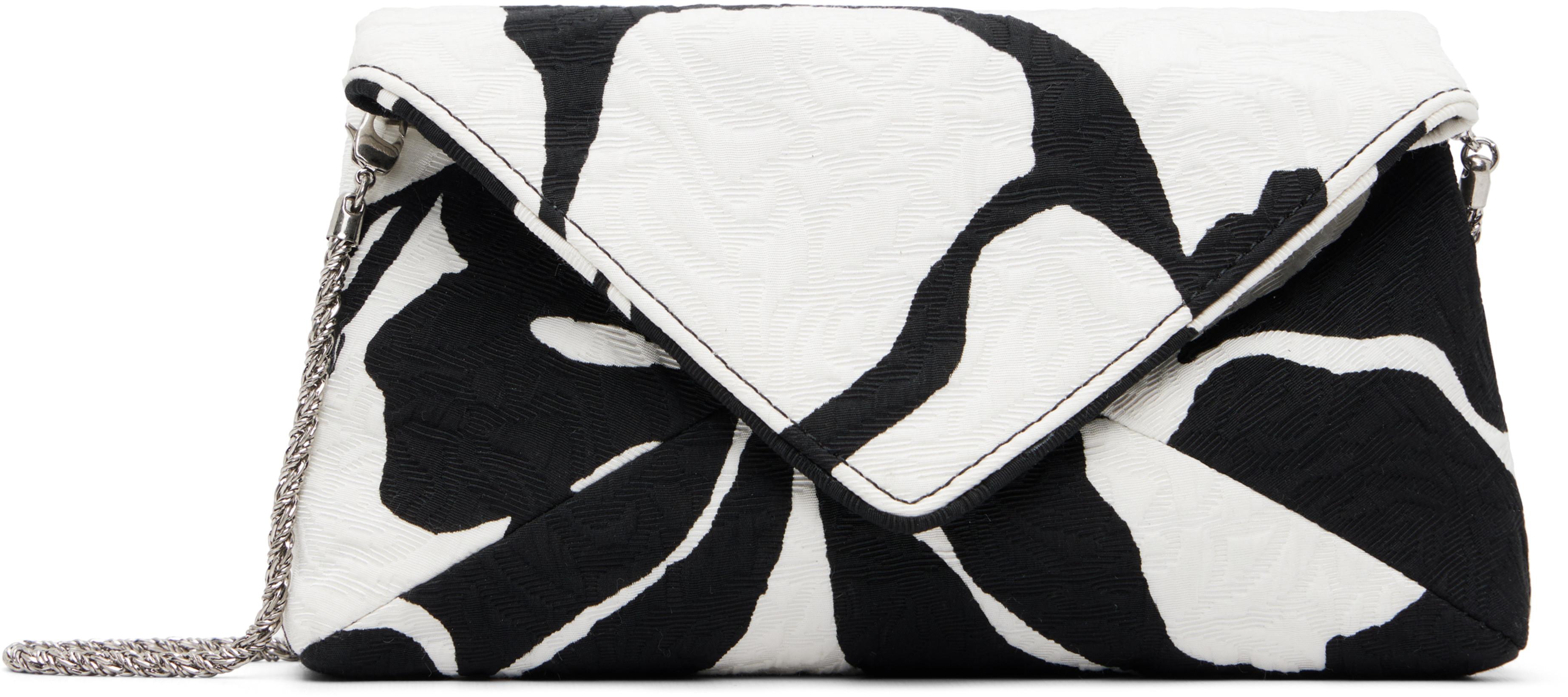 Black & White Envelope Large Floral Clutch by DRIES VAN NOTEN