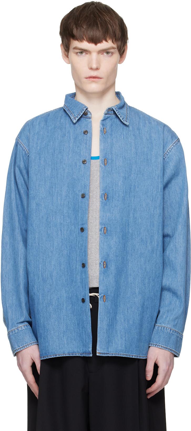 Blue Denim Shirt by DRIES VAN NOTEN