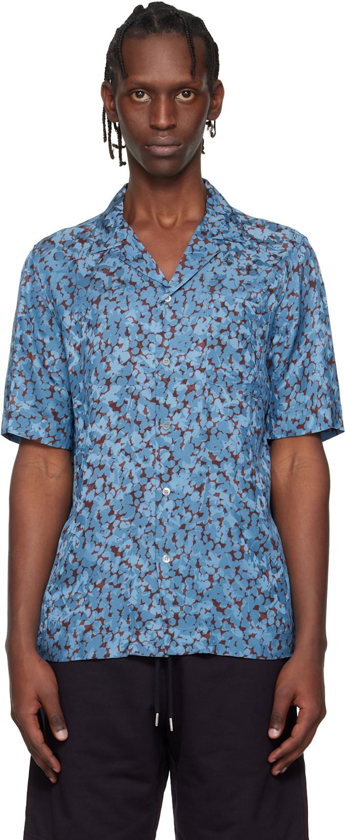 Blue Floral Shirt by DRIES VAN NOTEN