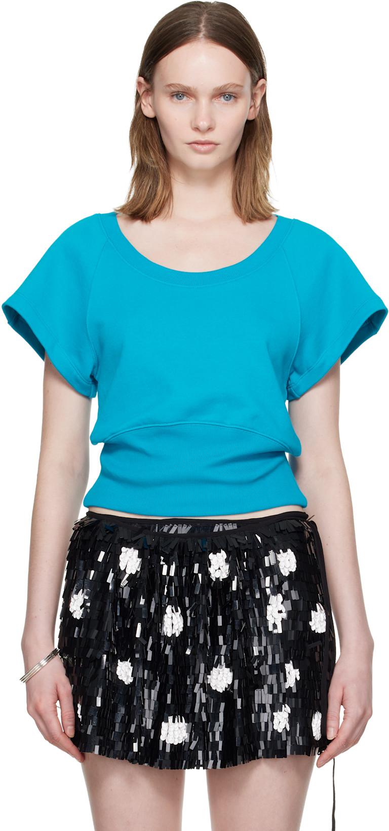 Blue Raglan T-shirt by DRIES VAN NOTEN