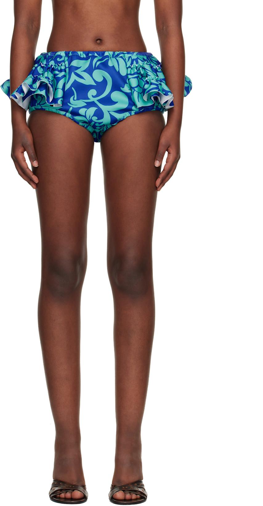 Blue Ruffled Briefs by DRIES VAN NOTEN