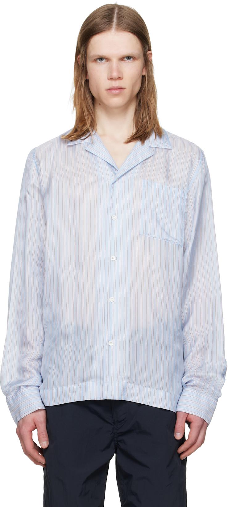 Blue Semi-Sheer Shirt by DRIES VAN NOTEN
