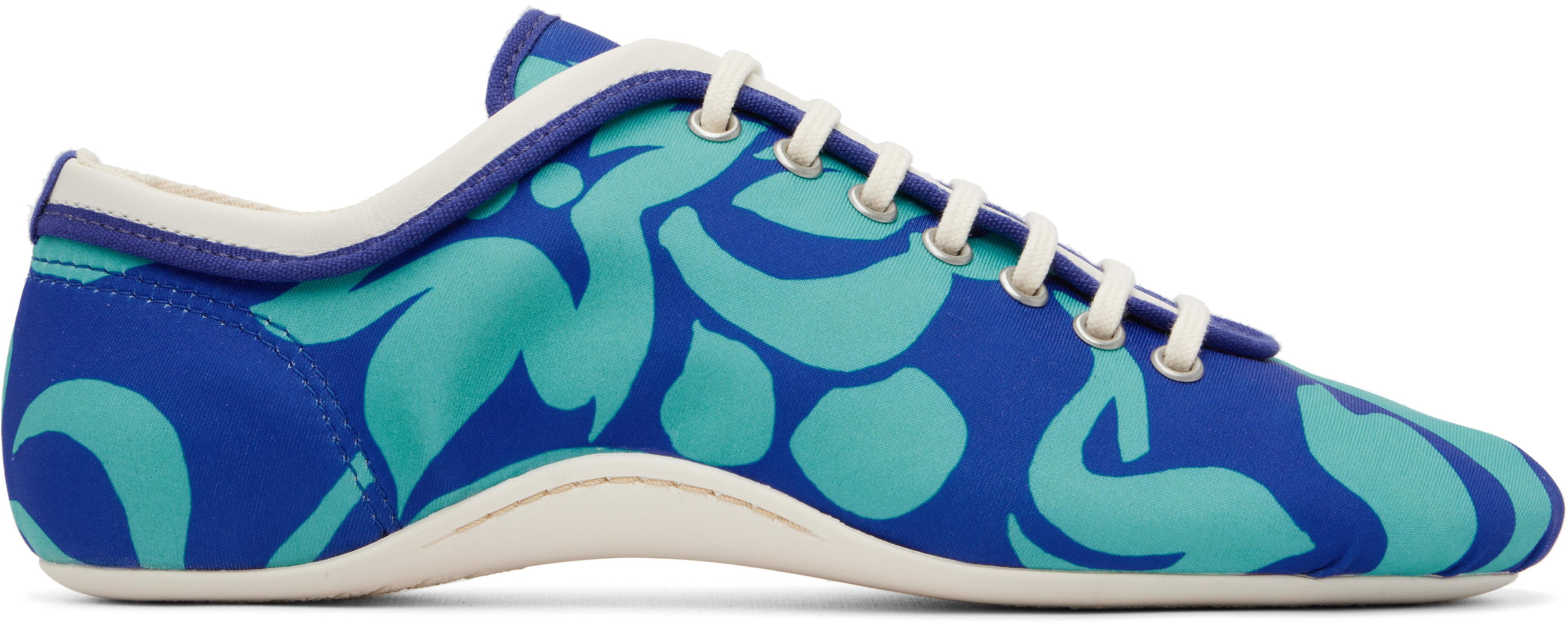 Blue Soft & Slim Climbing Ballerina Sneakers by DRIES VAN NOTEN
