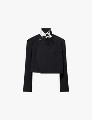 Bosea Cropped Embroidered Wool Blazer by DRIES VAN NOTEN