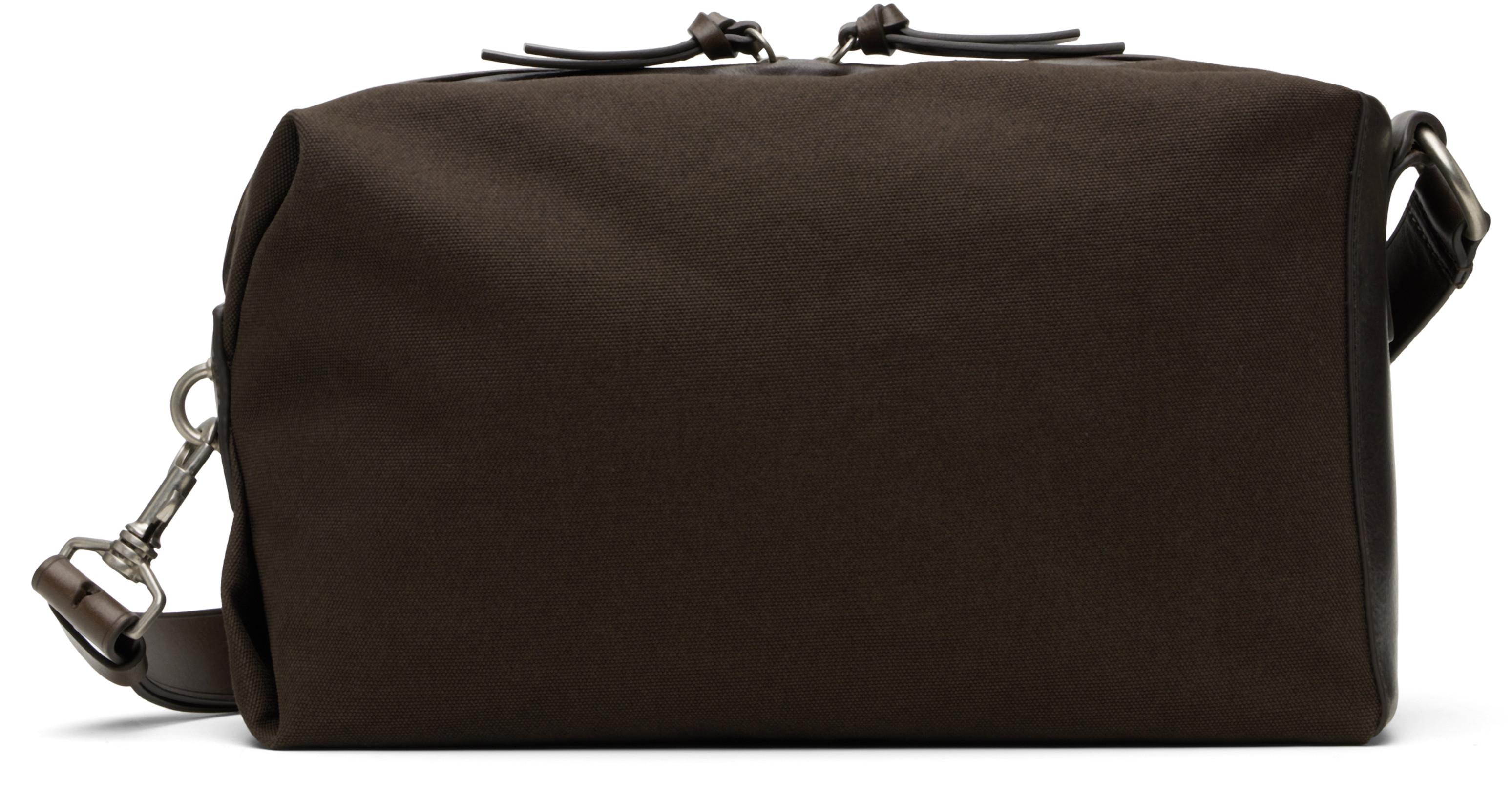 Brown Canvas & Lambskin Bag by DRIES VAN NOTEN