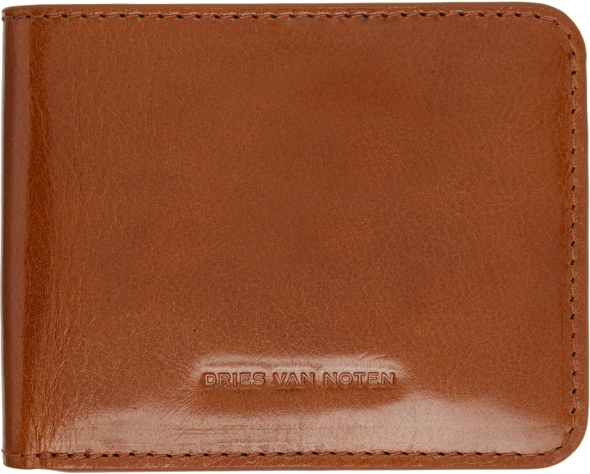 Brown Leather Wallet by DRIES VAN NOTEN
