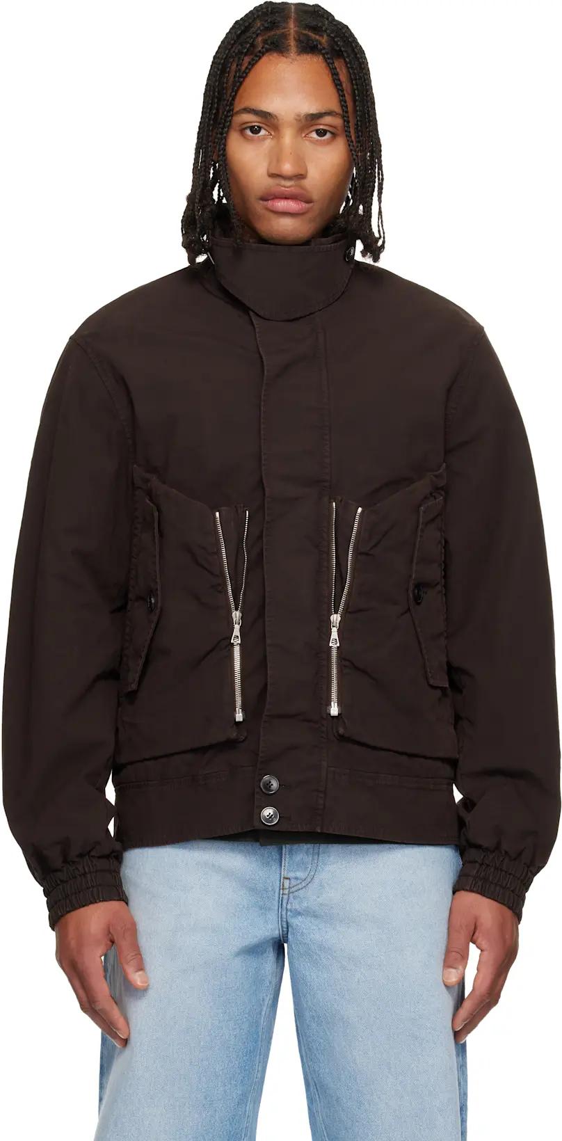 Brown Overdyed Shell Jacket by DRIES VAN NOTEN