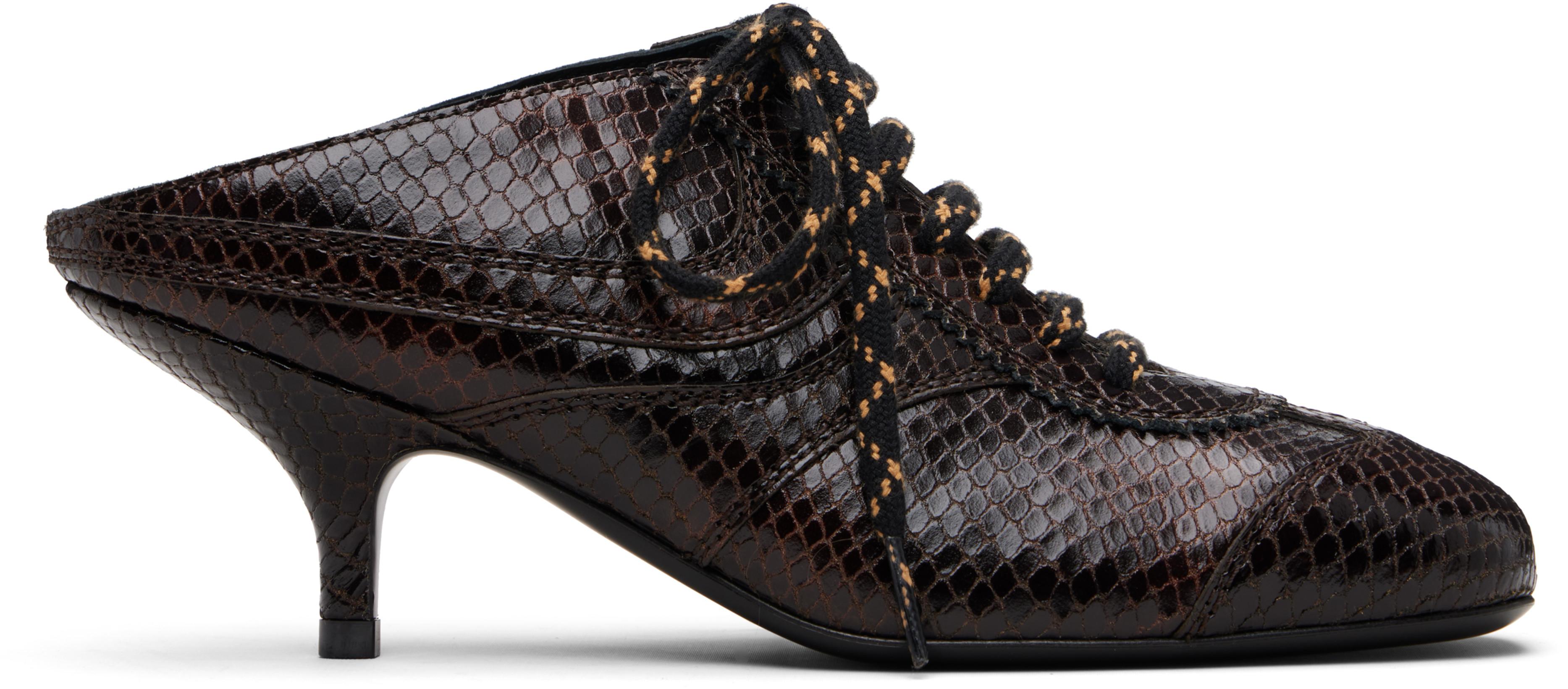 Brown Sneaker Mule Heels by DRIES VAN NOTEN