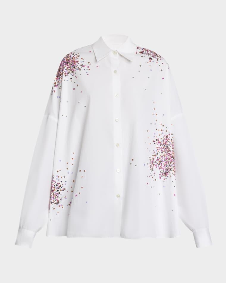 Casia Sequined Oversized Button-Down Shirt by DRIES VAN NOTEN
