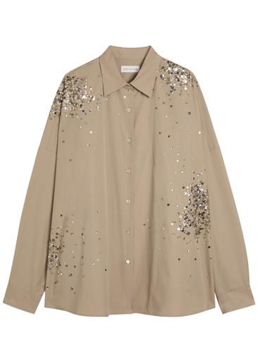 Casia sequin-embellished cotton-poplin shirt by DRIES VAN NOTEN