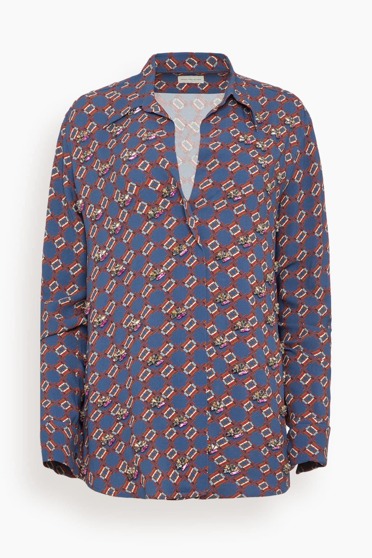 Celindra Shirt in Blue by DRIES VAN NOTEN