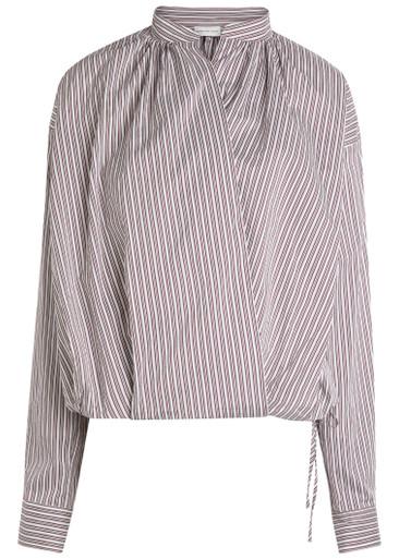 Cenver striped cotton-blend wrap blouse by DRIES VAN NOTEN