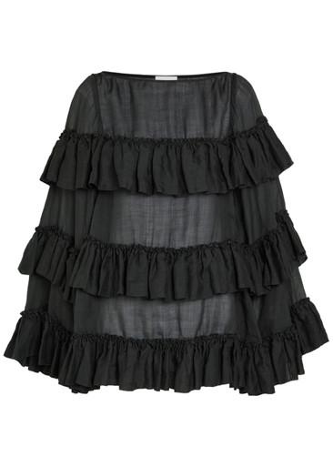 Charlice ruffled ramie top by DRIES VAN NOTEN