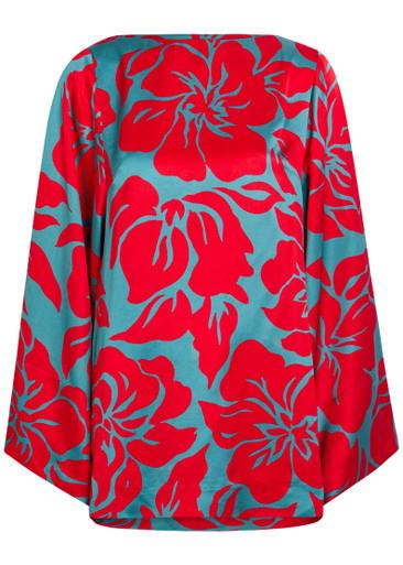 Charlie floral printed satin top by DRIES VAN NOTEN
