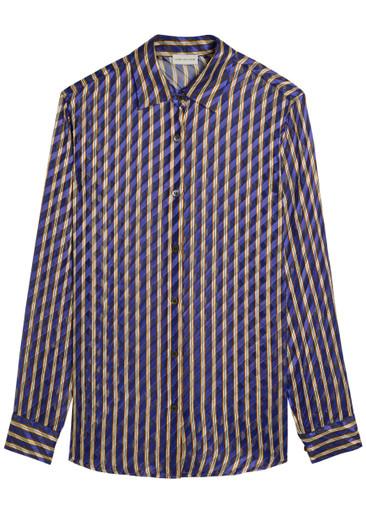 Clavelly striped devoré shirt by DRIES VAN NOTEN