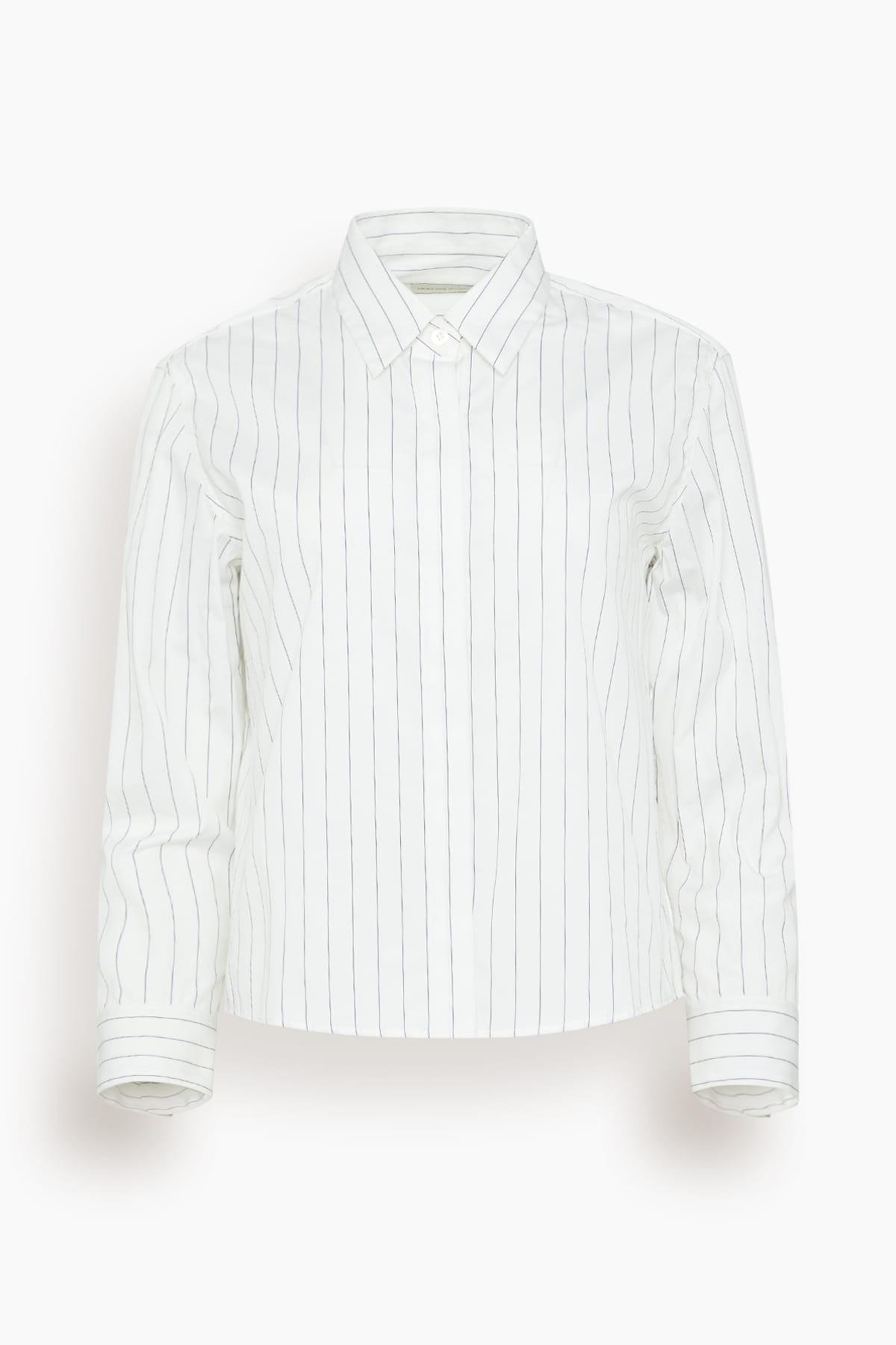 Clavini Shirt in Navy by DRIES VAN NOTEN
