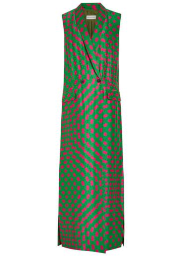 Covy printed satin and silk-blend coat by DRIES VAN NOTEN