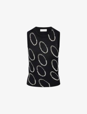 Crystal-Embellished Round-Neck Merino Wool Vest by DRIES VAN NOTEN