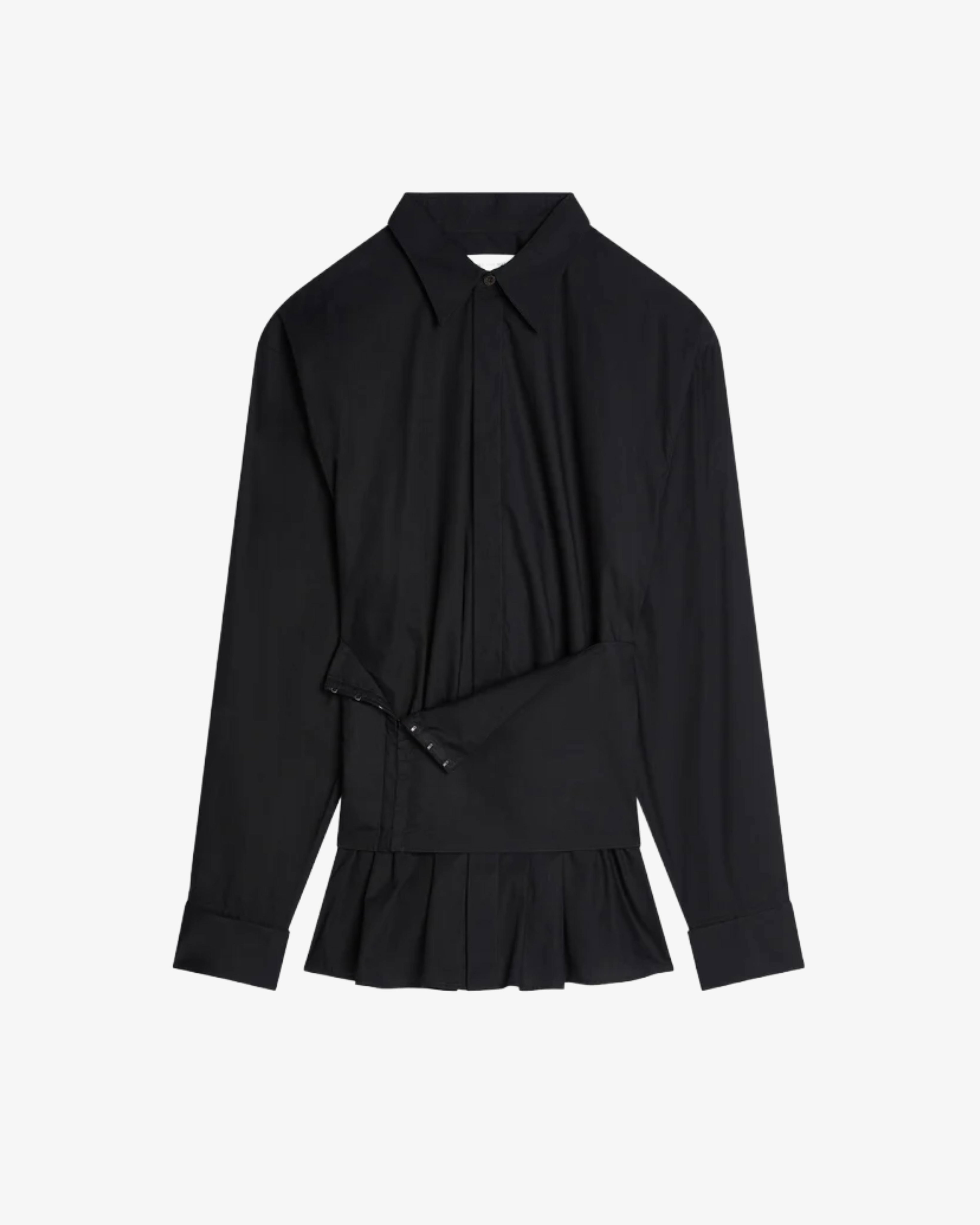 DRIES VAN NOTEN - Men's Corseted Cotton Shirt - (Black) by DRIES VAN NOTEN