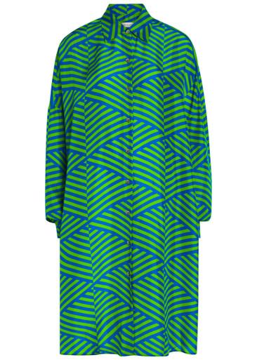 Dasia striped silk midi shirt dress by DRIES VAN NOTEN