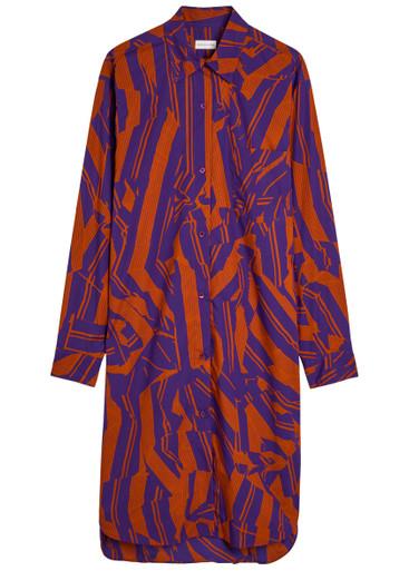 Dayley printed cotton-poplin midi shirt dress by DRIES VAN NOTEN