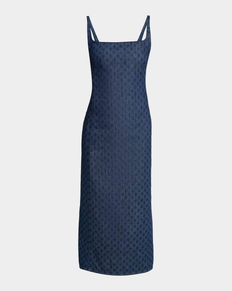 Debano Printed Denim Sleeveless Midi Dress by DRIES VAN NOTEN