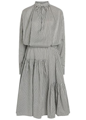 Denvo striped cotton-blend poplin midi dress by DRIES VAN NOTEN