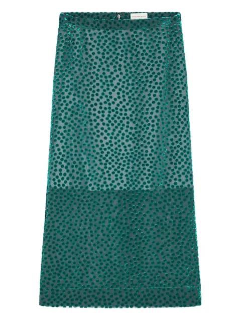 Devoré spot-pattern skirt by DRIES VAN NOTEN