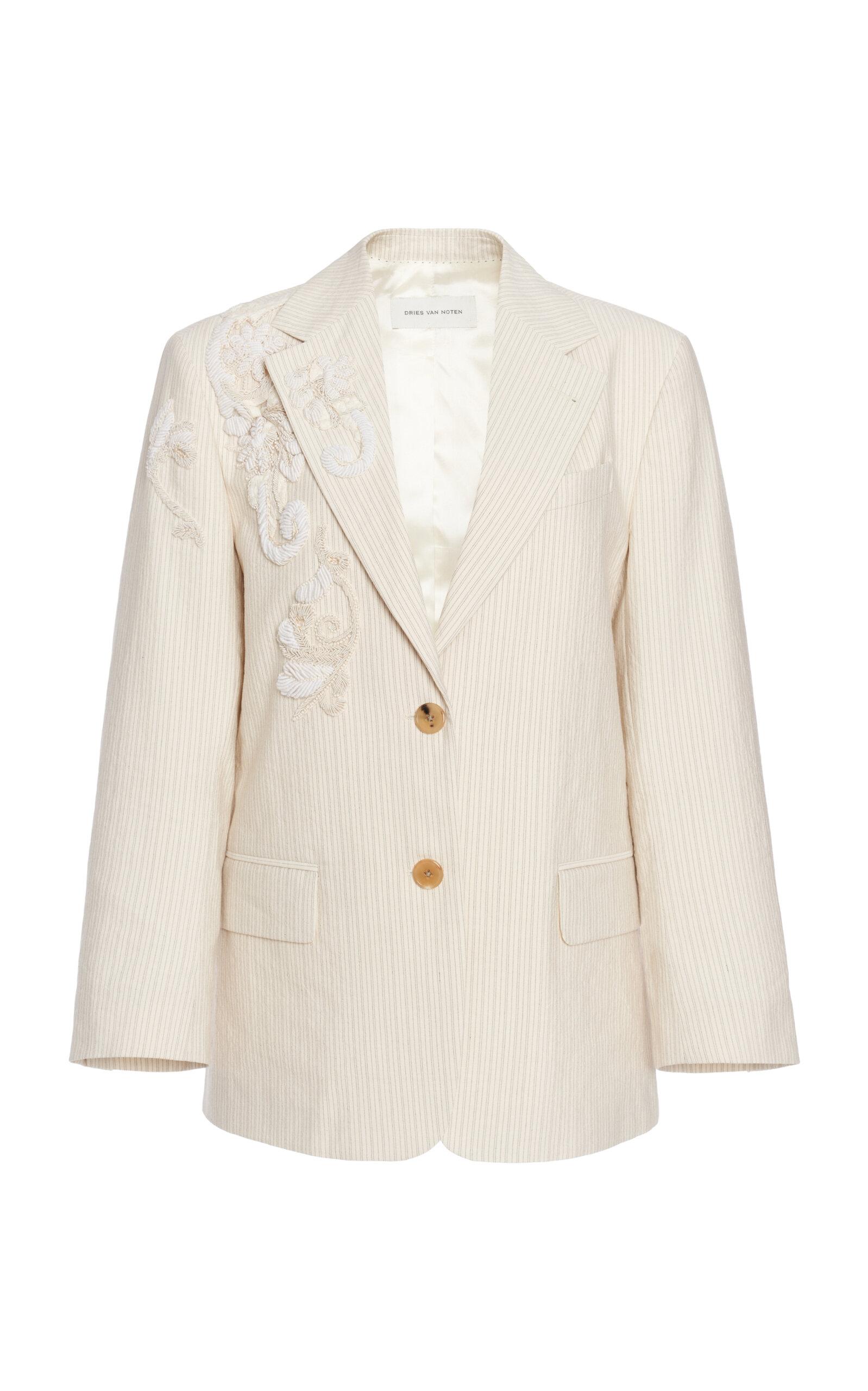 Dries Van Noten Birdy Embroidered Cotton-Blend Blazer - Moda Operandi by DRIES VAN NOTEN