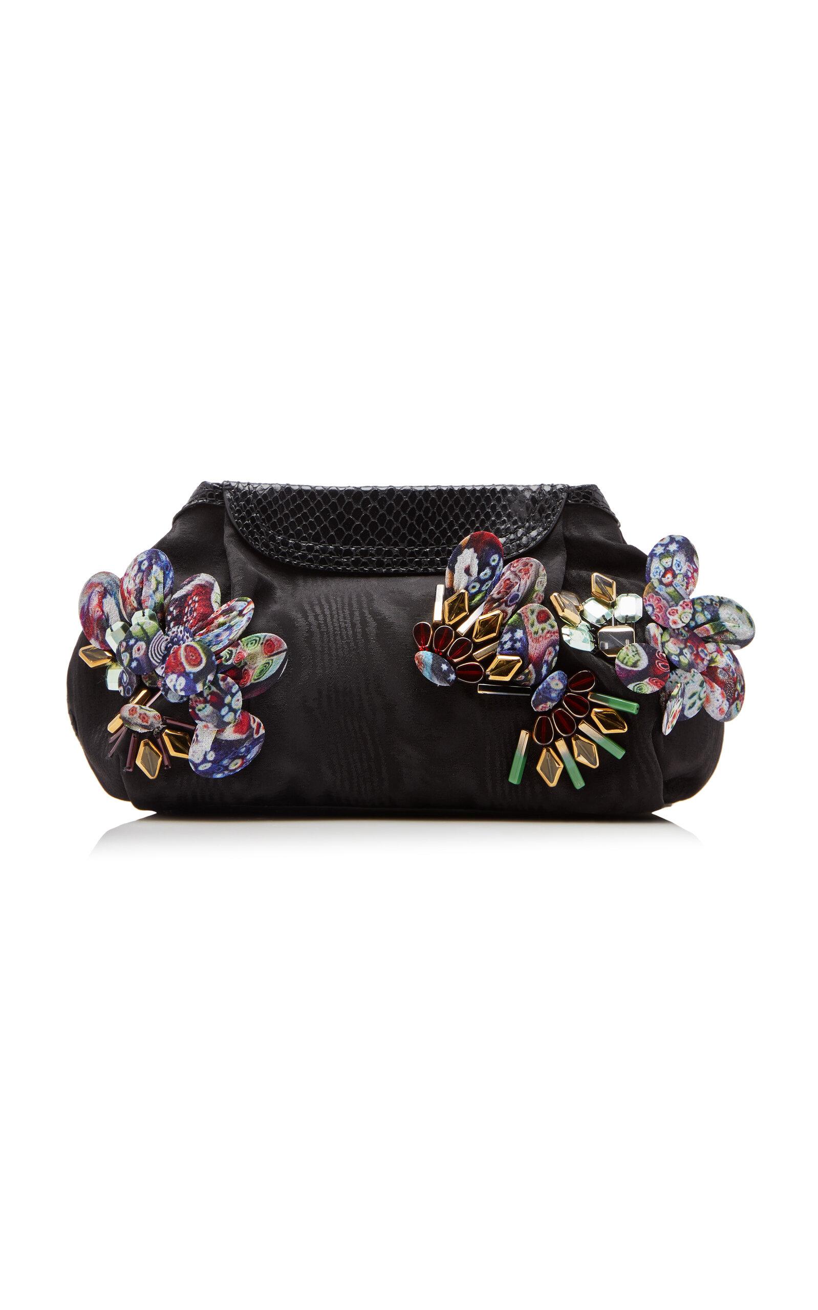 Dries Van Noten Blossom Embellished Jacquard Clutch  - Moda Operandi by DRIES VAN NOTEN